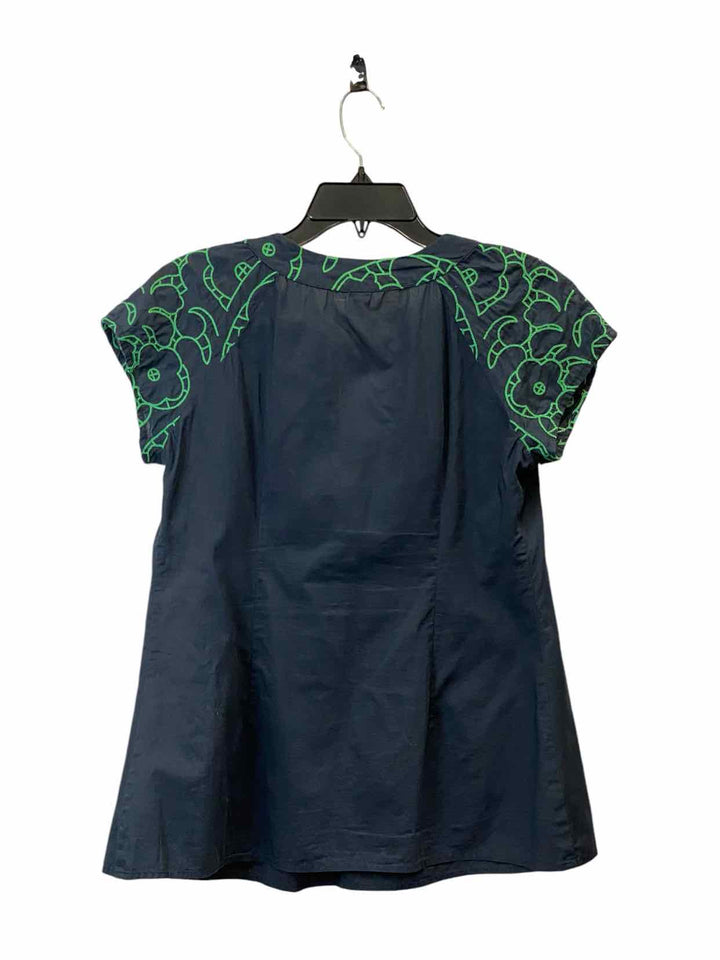 Tabitha Size 6 Navy Green 100% cotton Short Sleeve Shirts