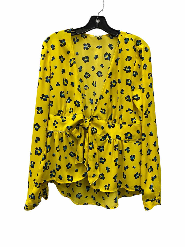 Cabi Size M Yellow cheetah print Long Sleeve Shirts