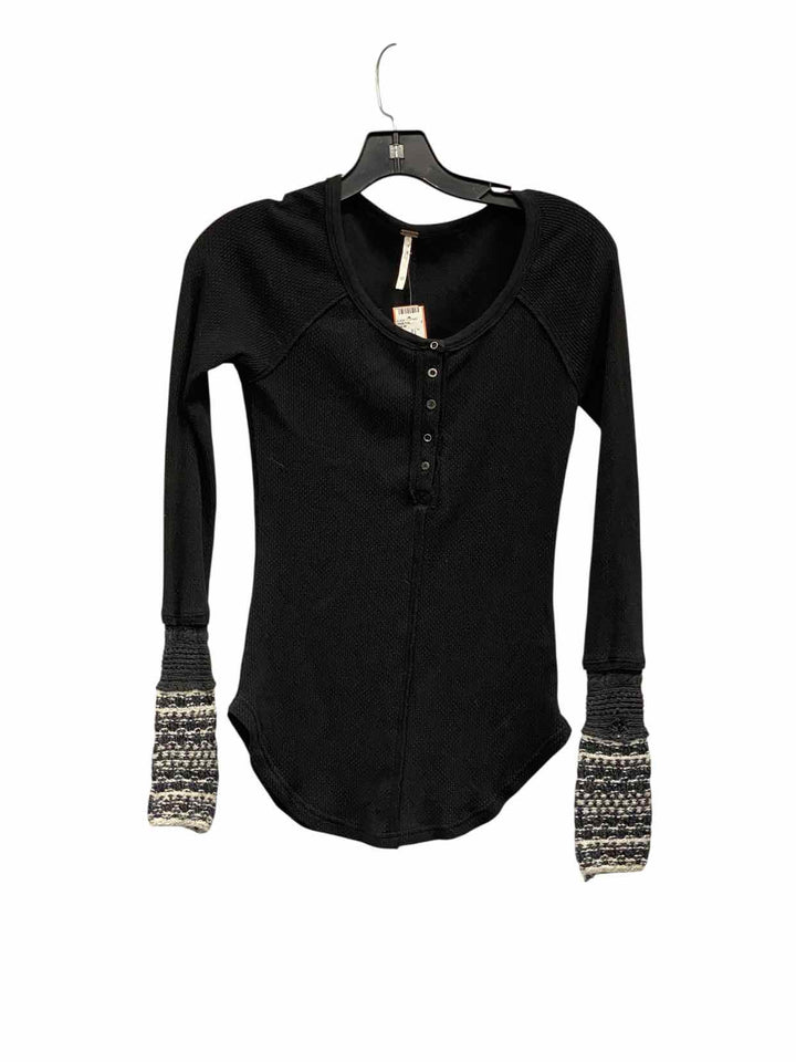 Free People Size S Black Long Sleeve Shirts