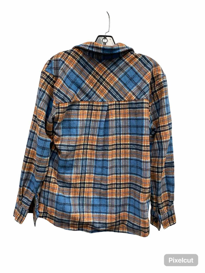 Rustic Ridge Size S Blue Orange Plaid Long Sleeve Shirts