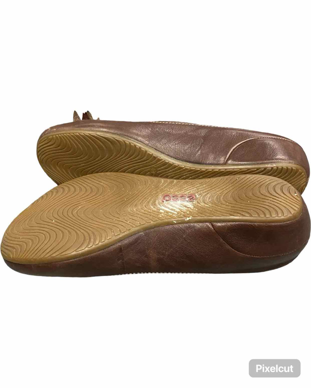 Ecco Shoe Size 40 Brown Leather Mary Comfort Cushioned Flats