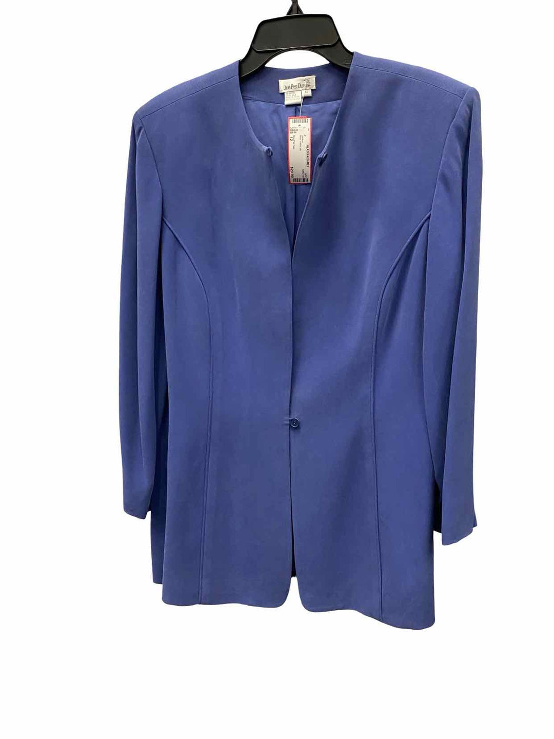 Due Per Due Size 12 Blue 100% silk Jacket