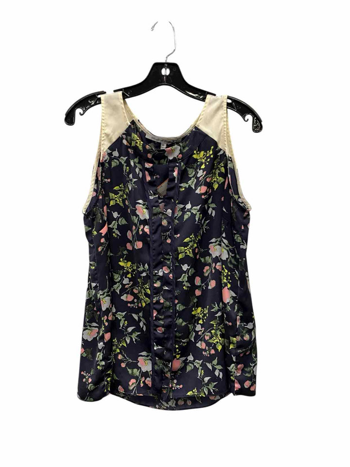Collective Concepts Size XL Blue Floral Tank Top