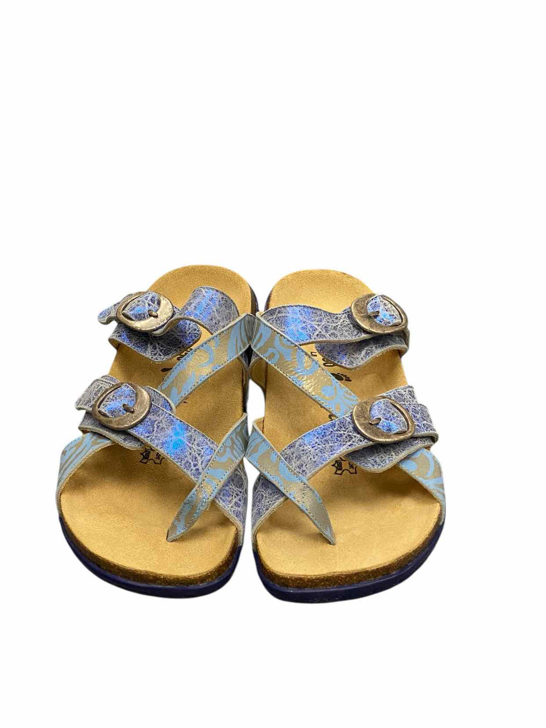 Birkenstock Shoe Size 39 Blue Tan Leather NWOT Sandals
