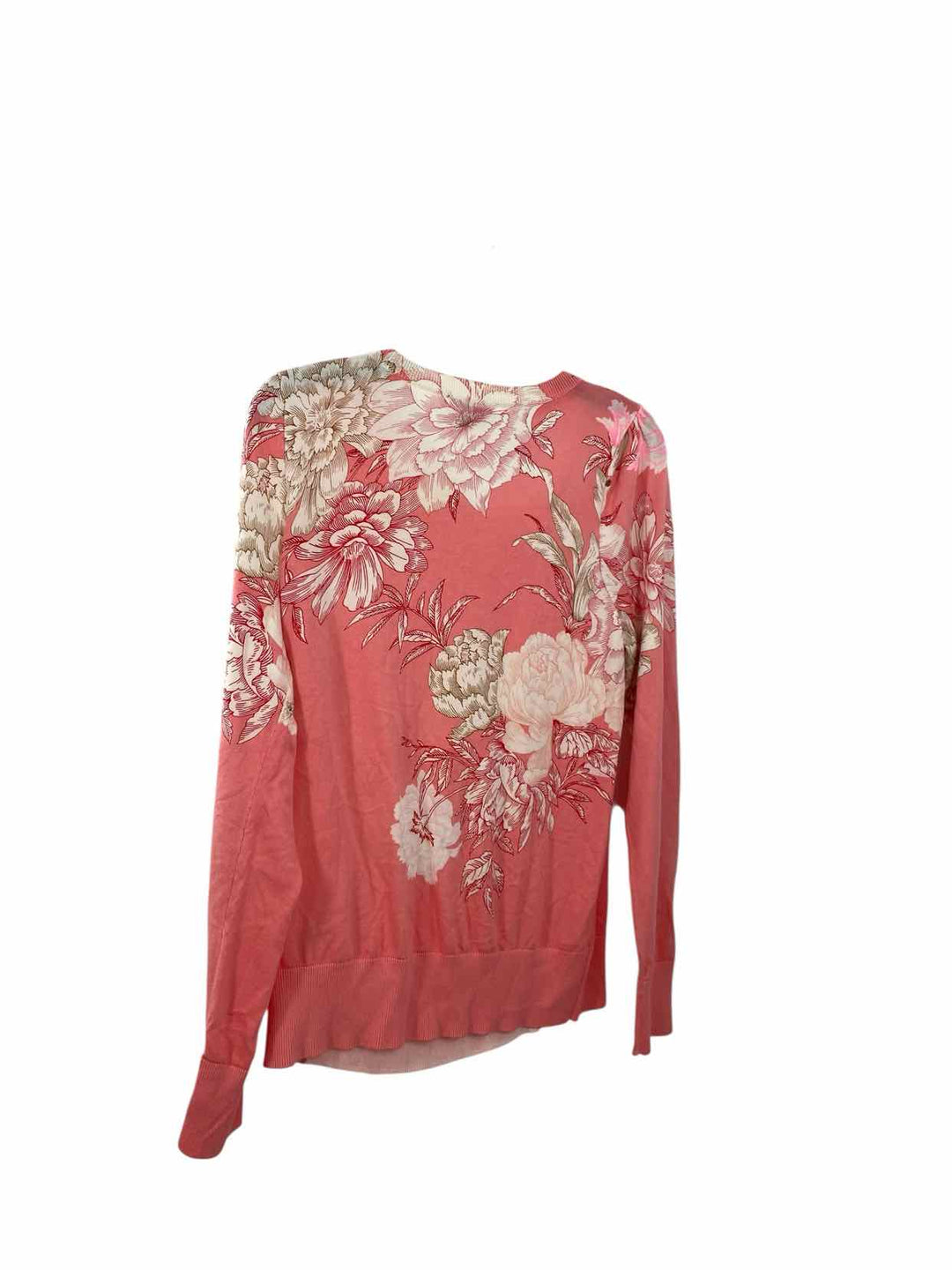Talbots Size M Pink White Floral Long Sleeve Shirts