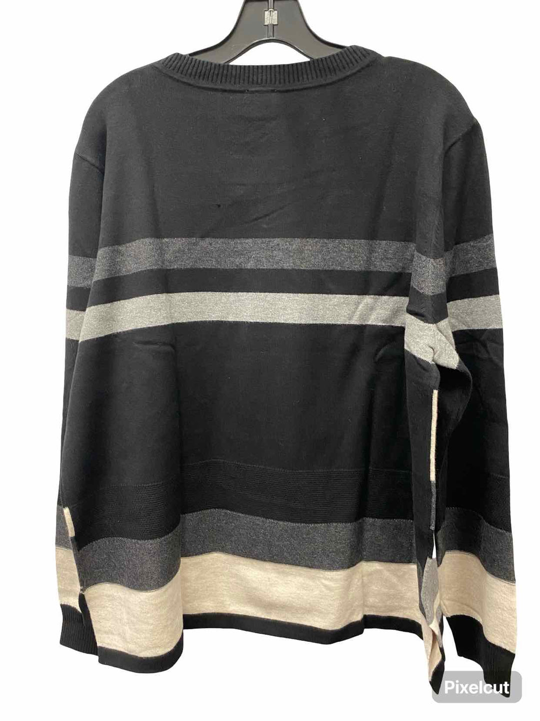 Cabi Size XL Black Striped Sweater