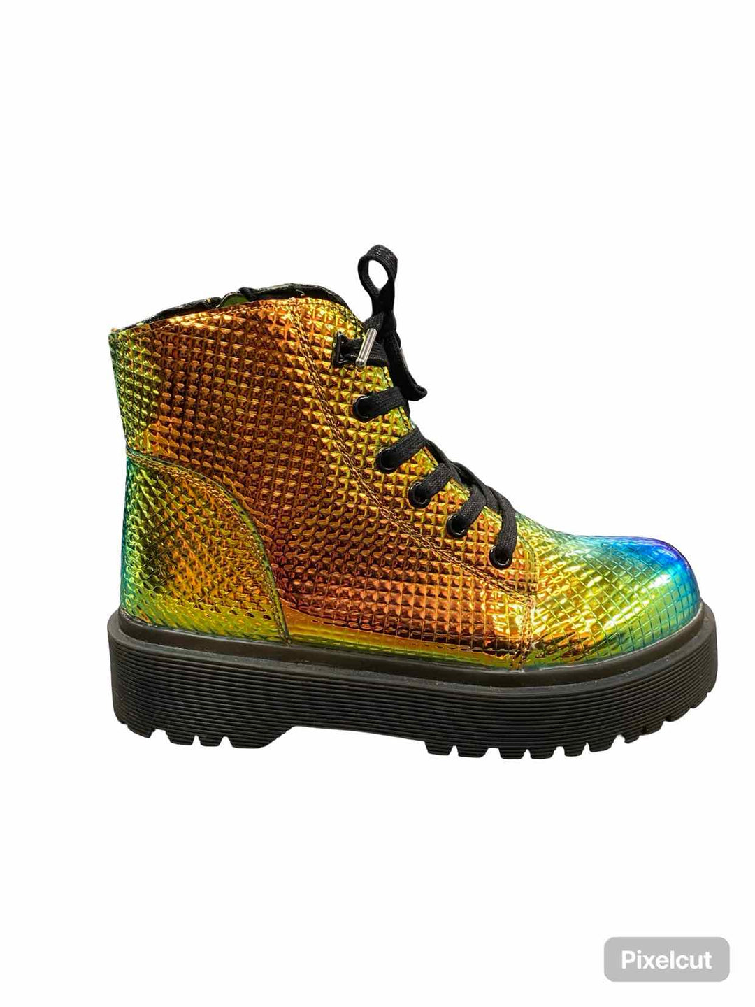 YRU Shoe Size 10 Holographic Combat Boots(Ankle)