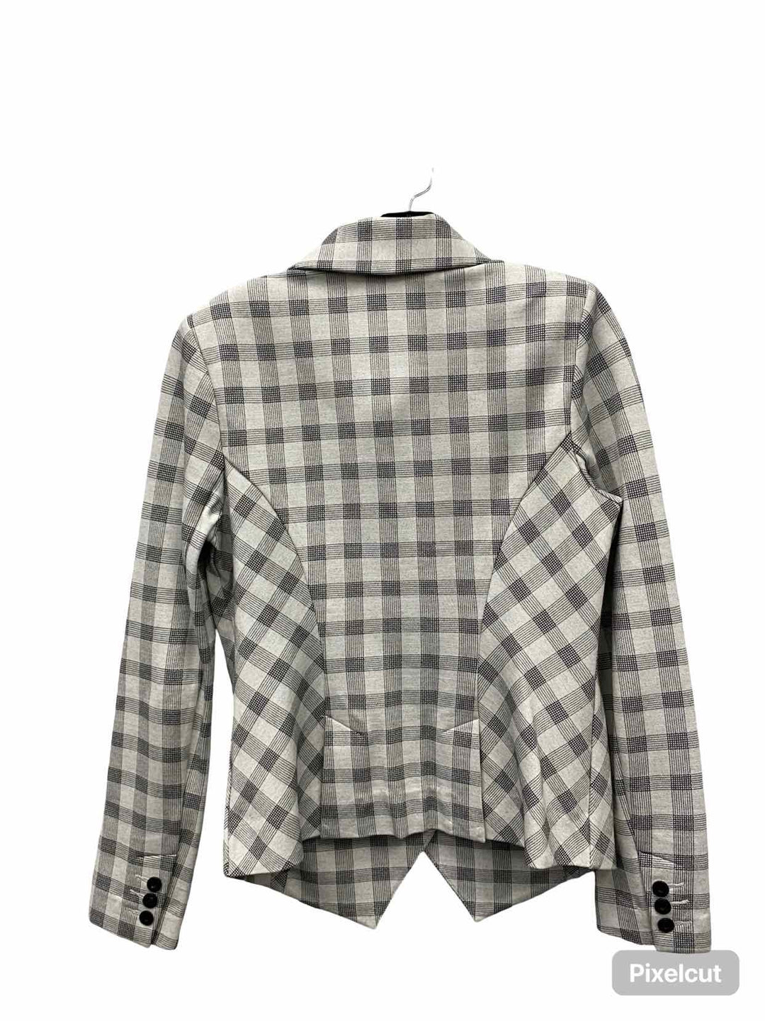 Cabi Size 4 Grey Black Plaid Blazer