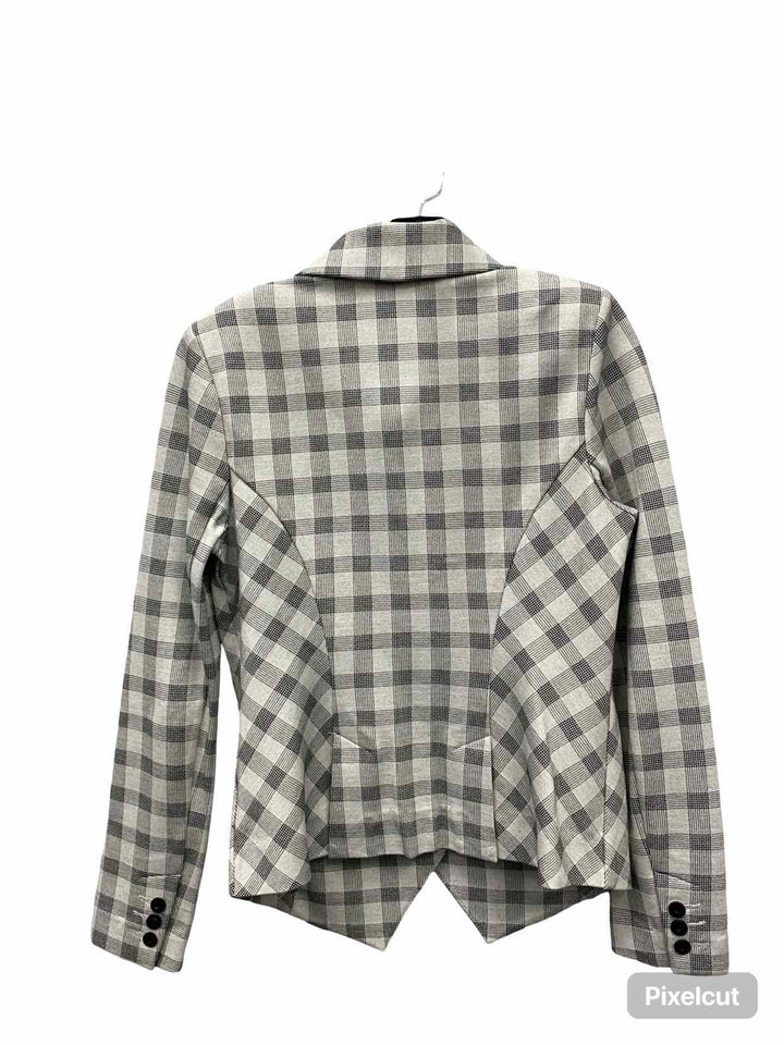 Cabi Size 4 Grey Black Plaid Blazer
