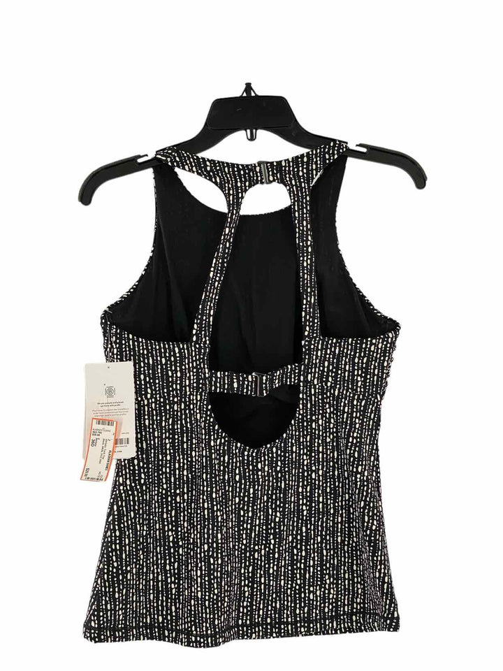 Athleta Size 36D Black White Print Athletic Tank Top