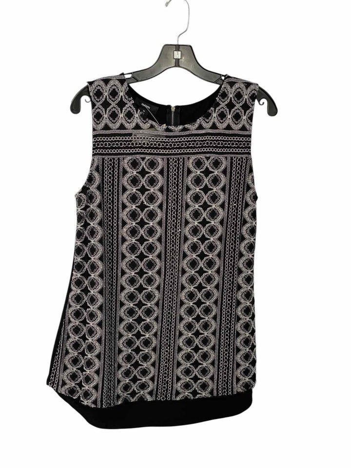 Alfani Size M Black White Embroidered Tank Top