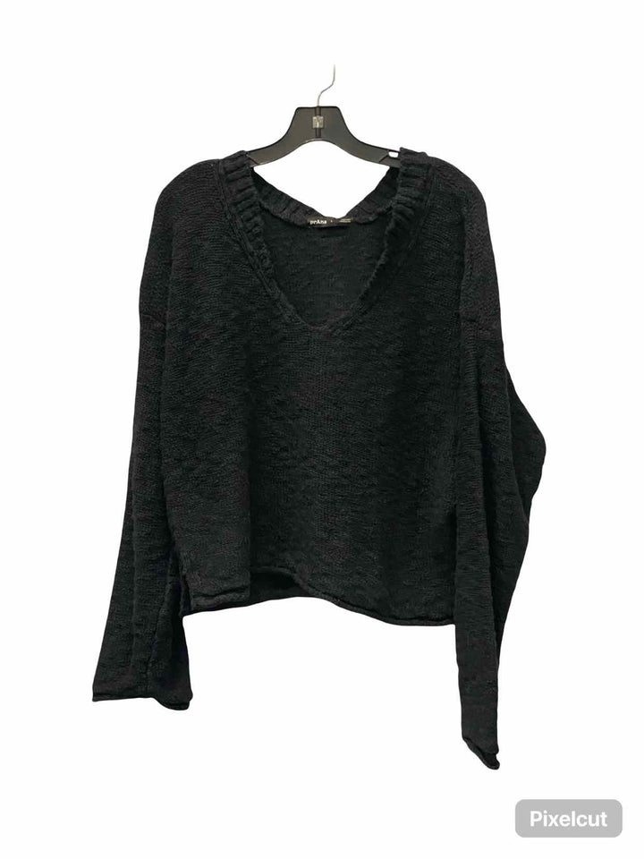 PrAna Size L Black Organic Cotton Sweater
