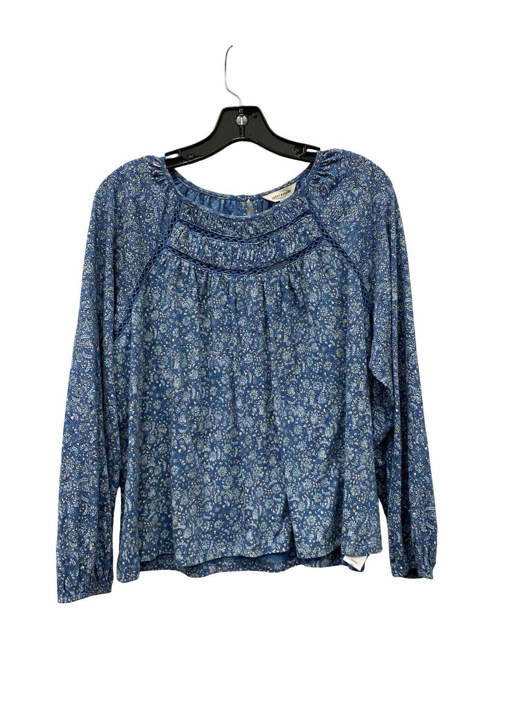 Lucky Brand Size M Blue Floral Long Sleeve Shirts