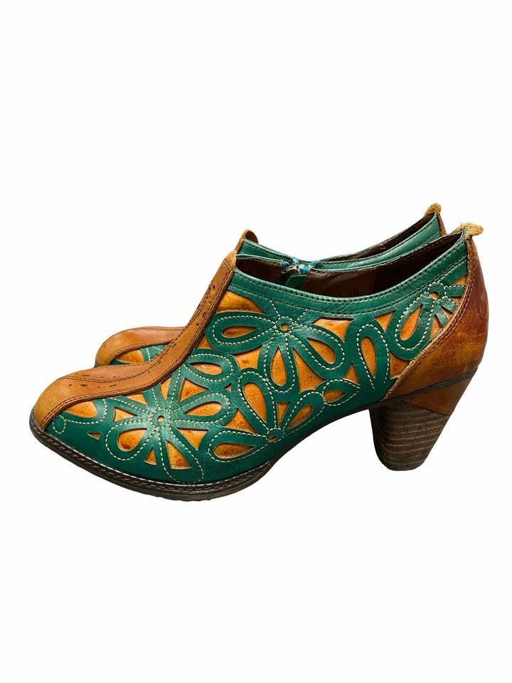 L'Artiste Shoe Size 40 Teal Brown Leather Arabella Boots(Ankle)