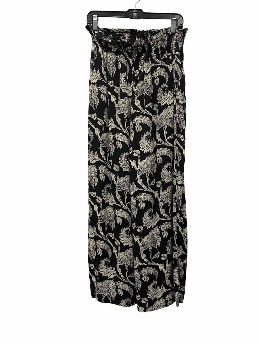 Peruvian Connection Size M Black White Floral Pants