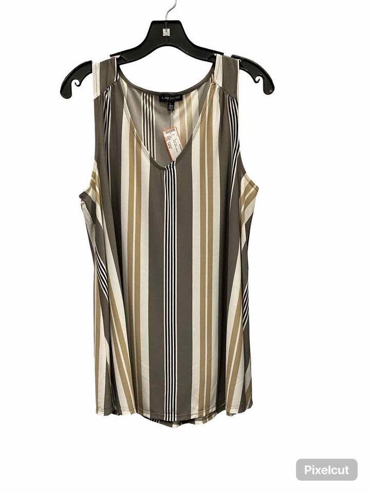 Lane Bryant Size 14/16 White Multi Striped Tank Top
