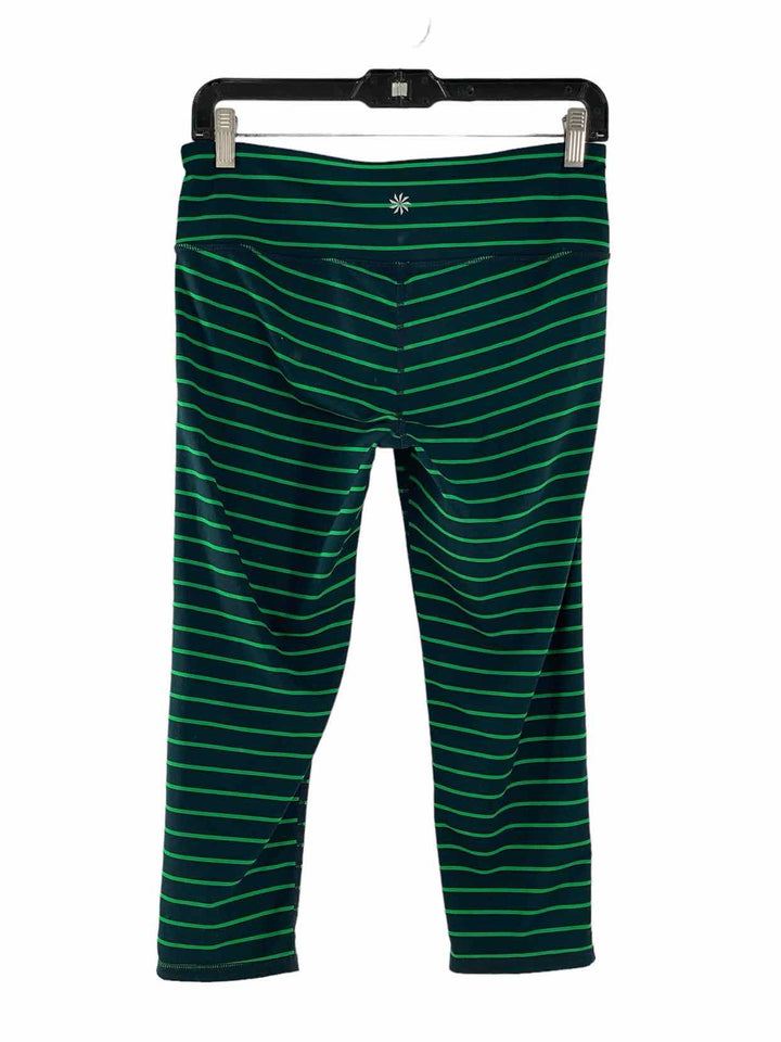 Athleta Size M Navy Green Stripe Athletic Pants