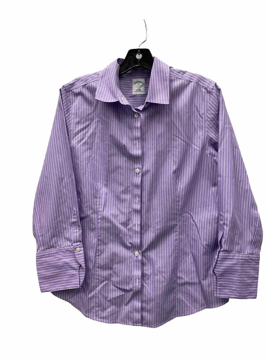 Brooks Brothers Size M Purple Striped 100% cotton Long Sleeve Shirts