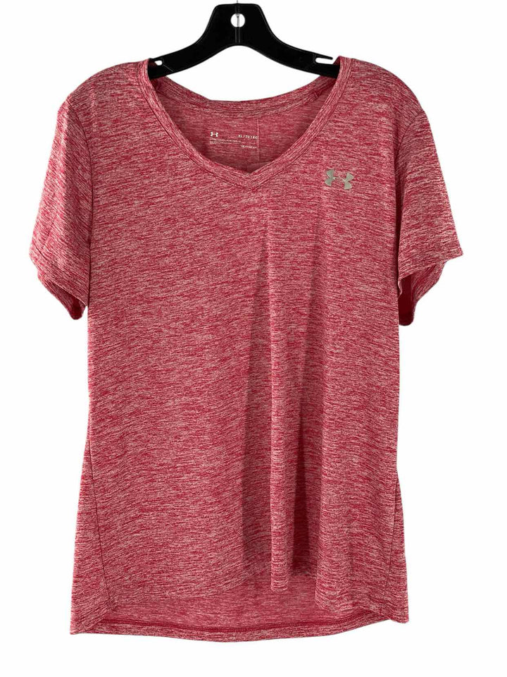 Under Armour Size XL Pink Heather Athletic Short Sleeve