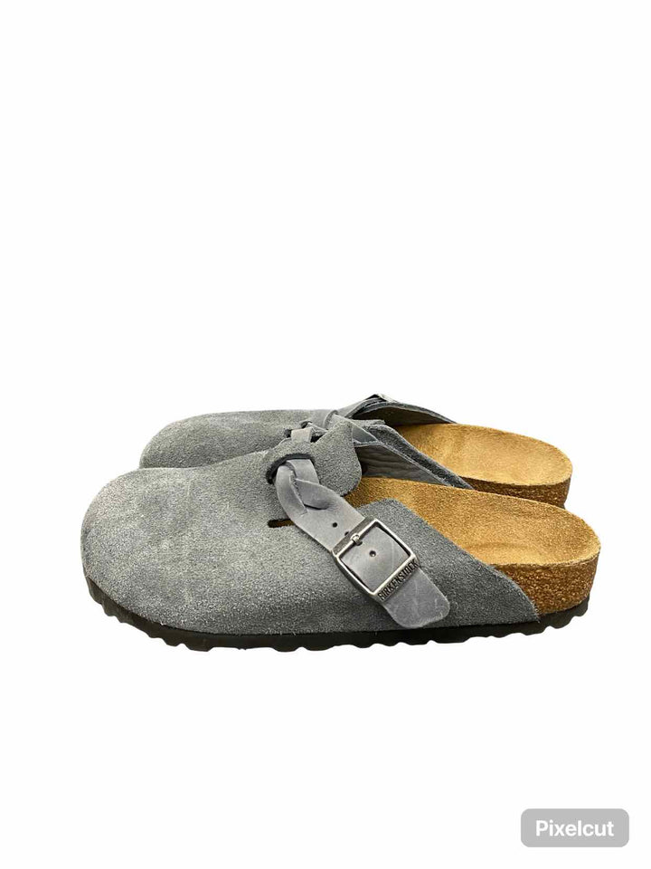 Birkenstock Shoe Size 37 Blue Grey Suede Boston Braided Sandals