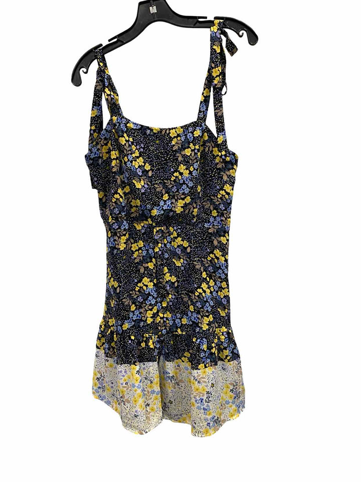 Jun & Ivy Size M Black Blue Floral Dress