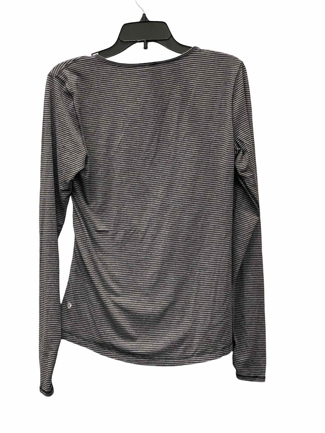 Lululemon Size M/L Black Grey Striped Long Sleeve Shirts