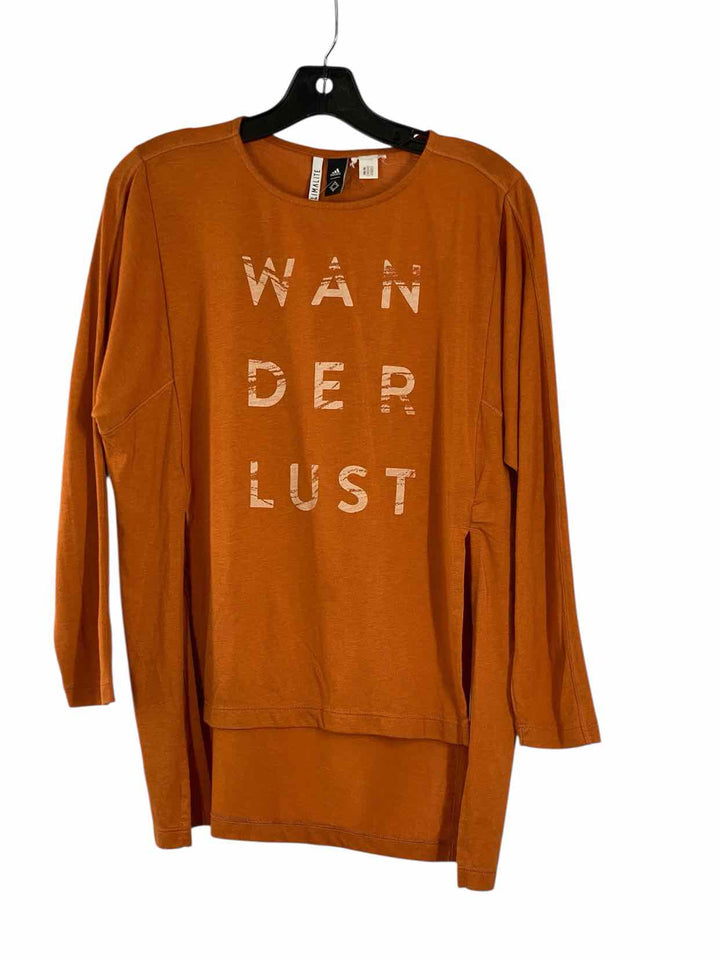 Adidas Size 6 Orange Print Athletic Long Sleeve