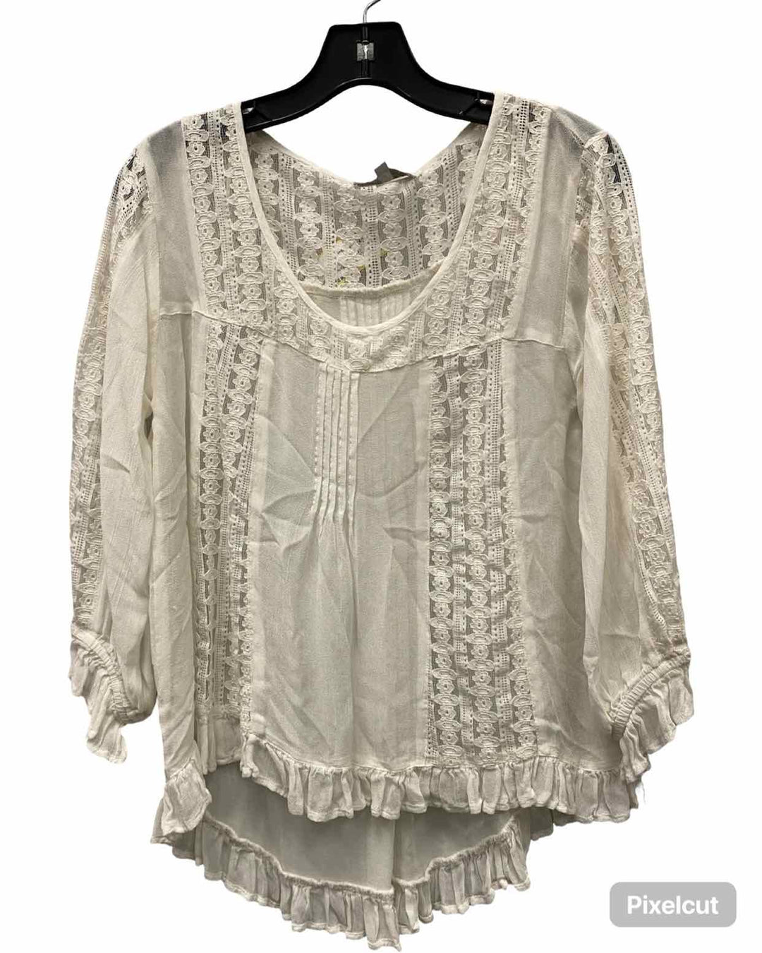 World Market Size S/M White Lace Long Sleeve Shirts
