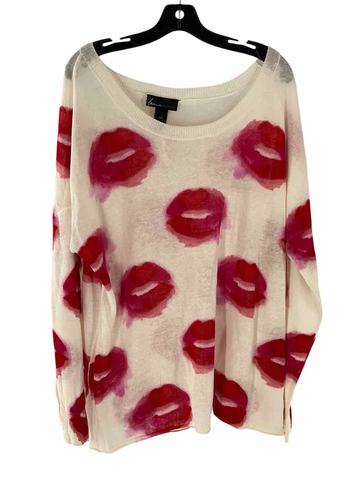 Lane Bryant Size 18/20 Cream Red Lipstick Sweater