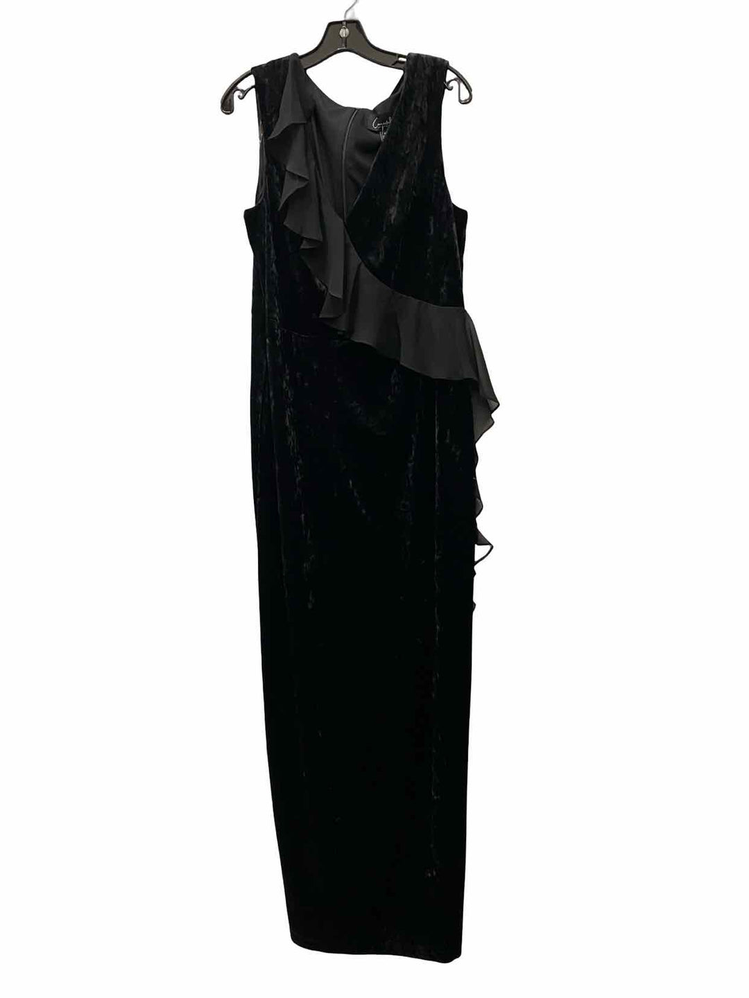 Connected Size 14 Black Velour Formal Dress(Long)