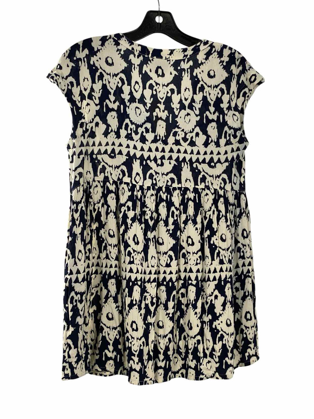 Vanessa Virginia Size XS Navy White Short Sleeve Shirts