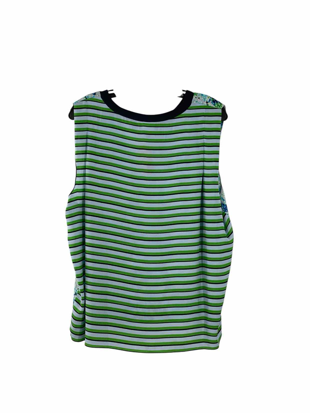 Cabi Size L Blue Green Stripes Polyester Tank Top