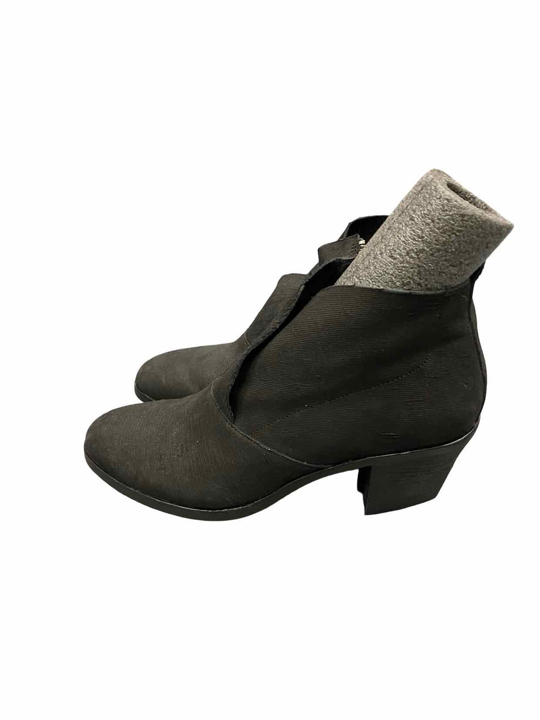 Eileen Fisher Shoe Size 10 Black Leather Murphy Intaglio Boots(Ankle)