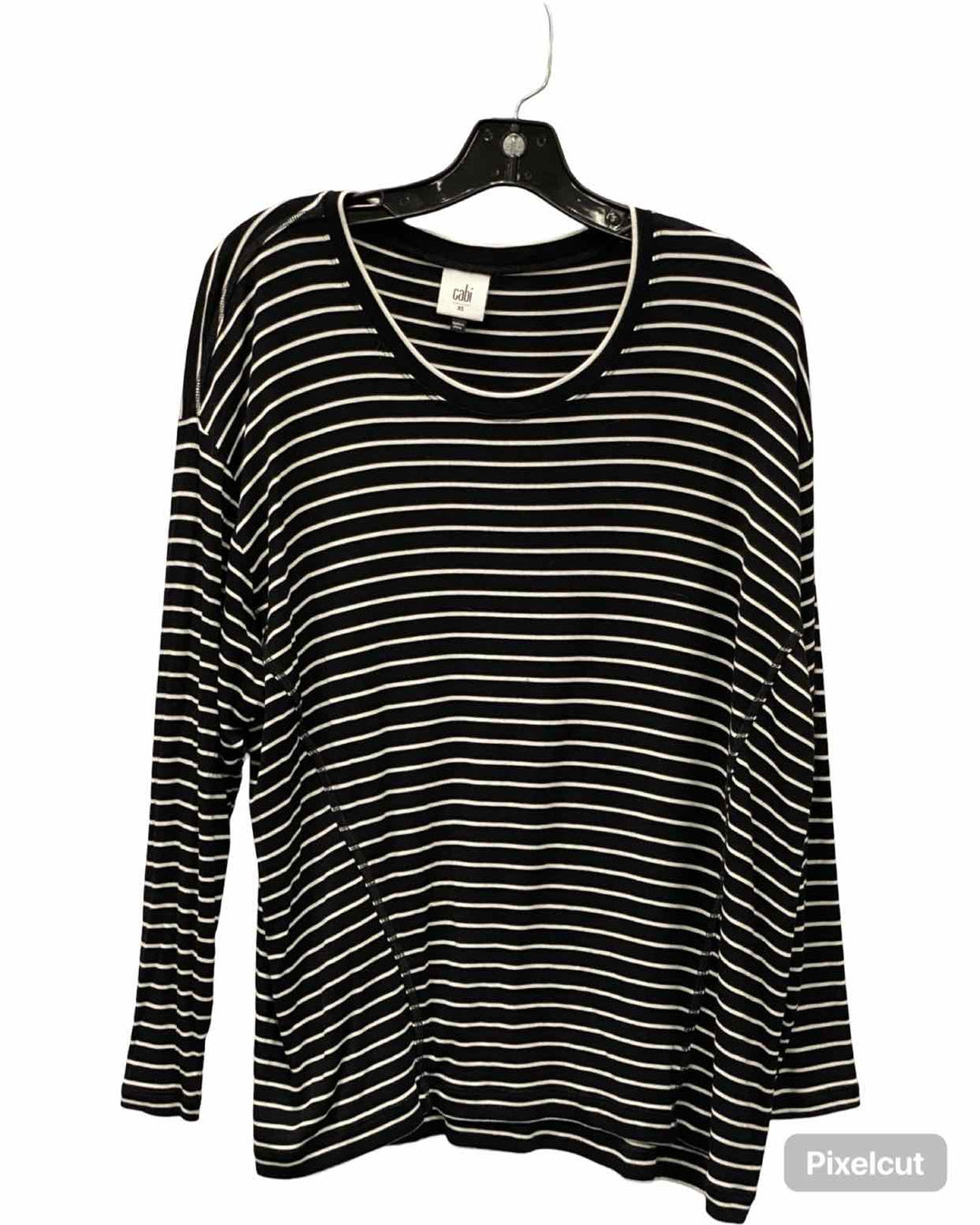 Cabi Size XS Black White Striped Long Sleeve Shirts