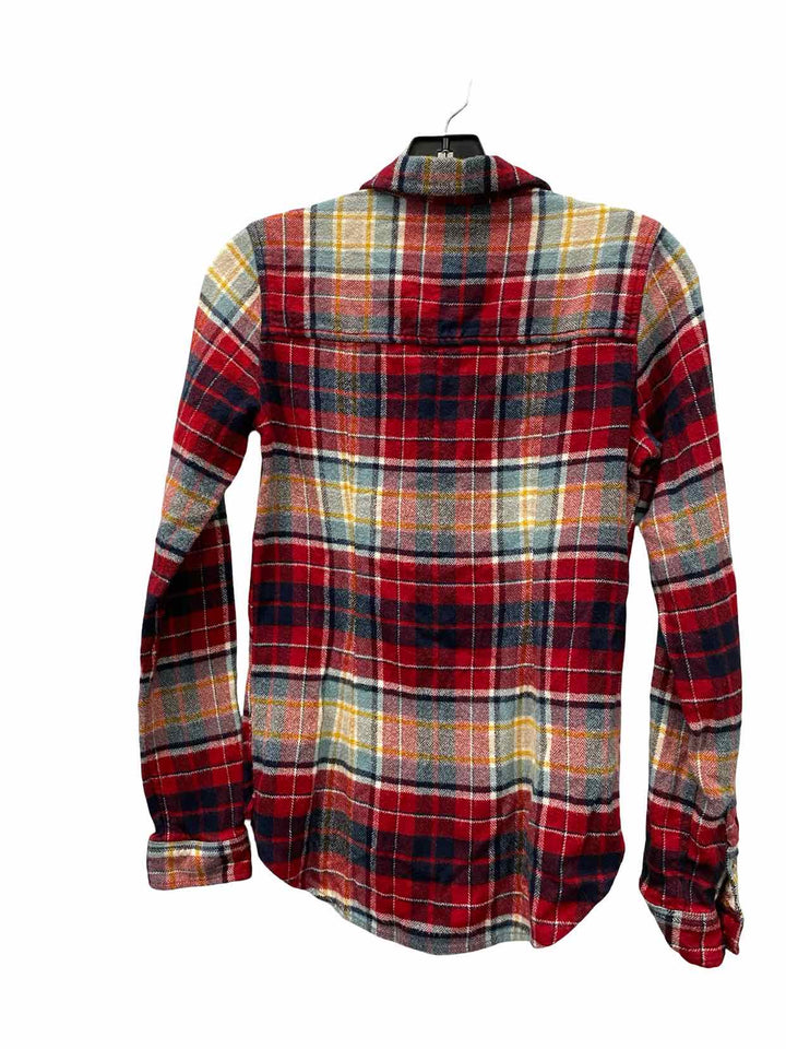 American Eagle Size XS Red Plaid Long Sleeve Shirts