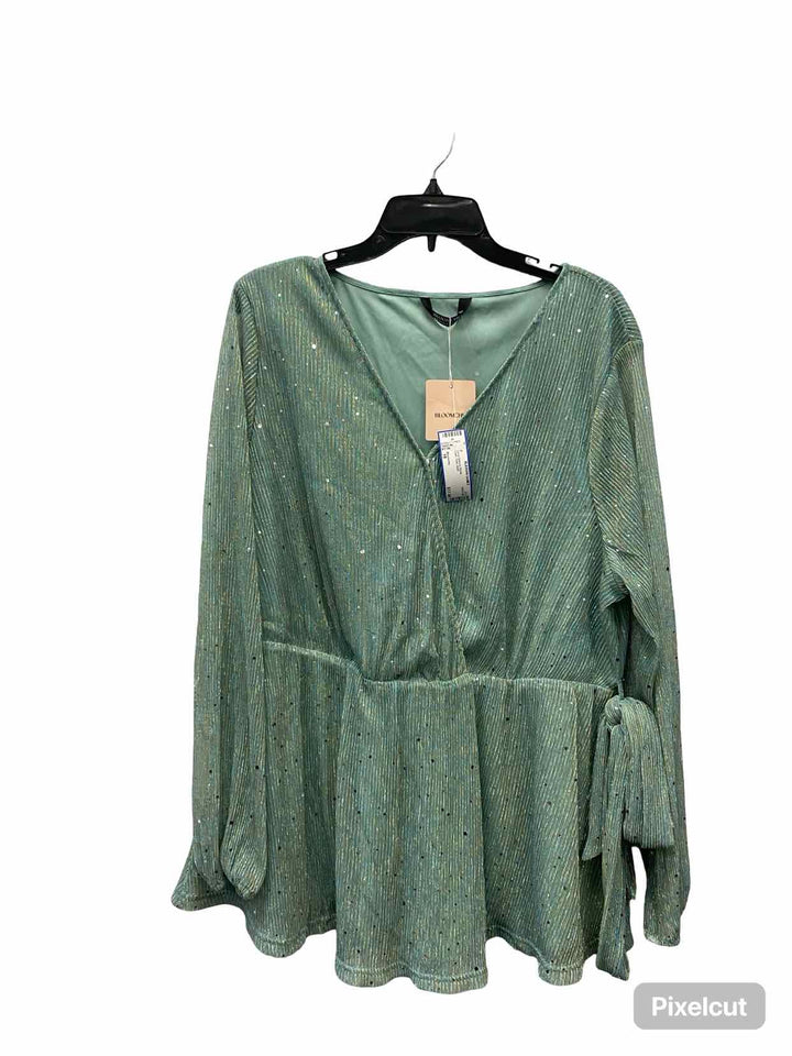 Bloomchic Size 18 Cyan Gold Long Sleeve Shirts
