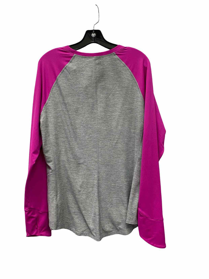 The North Face Size XL Fuschia Grey Athletic Long Sleeve