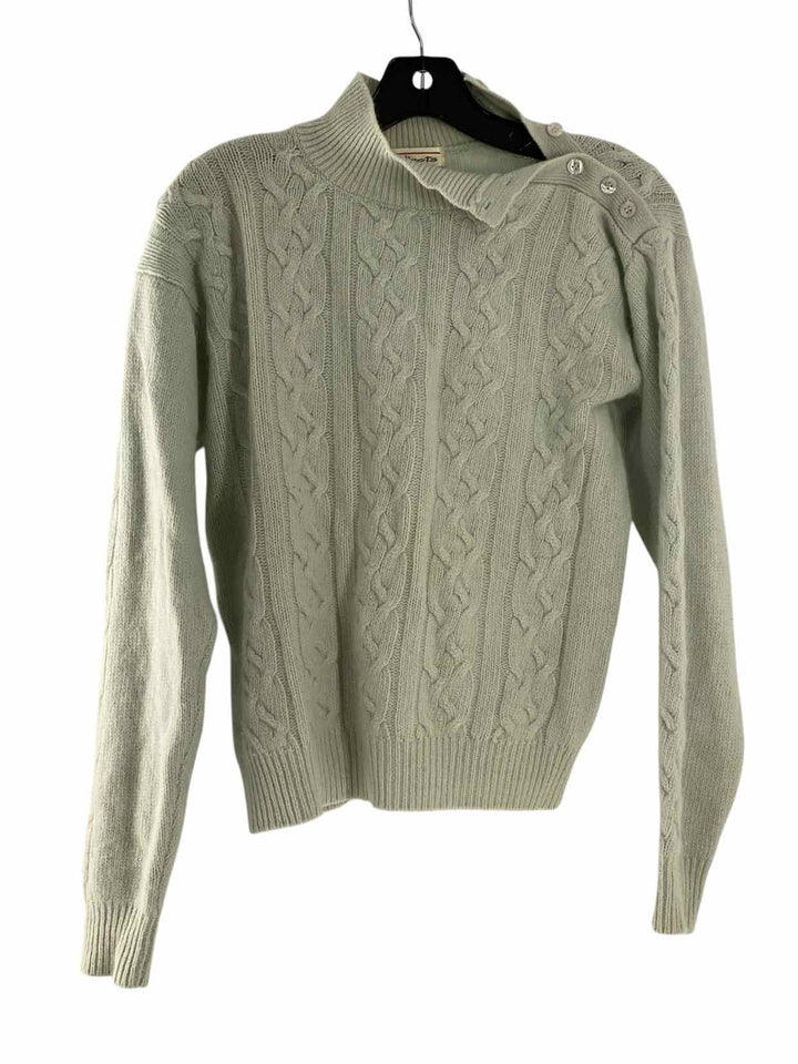 Talbots Size L light green Cable Knit Wool Blend Sweater