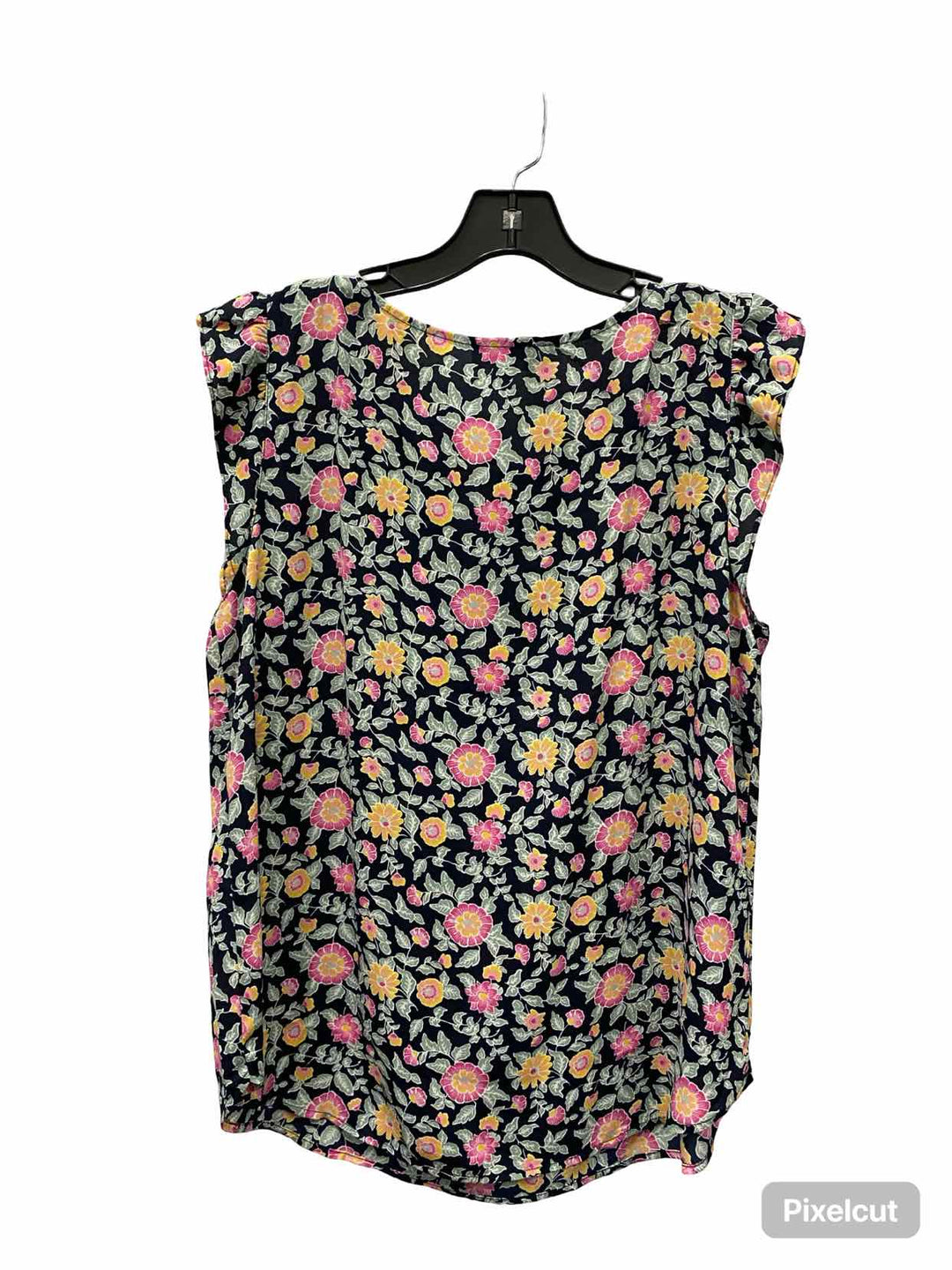 Loft Size L Green Pink Floral Tank Top