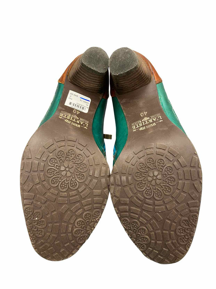 L'Artiste Shoe Size 40 Teal Brown Leather Arabella Boots(Ankle)