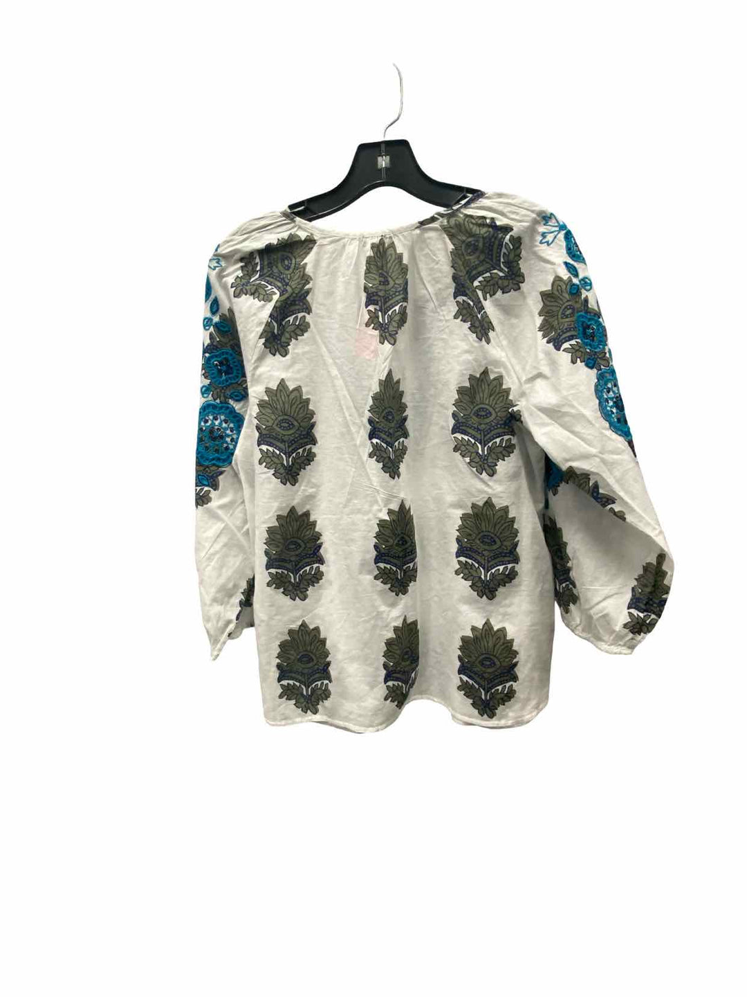 Talbots Size M White Blue Long Sleeve Shirts