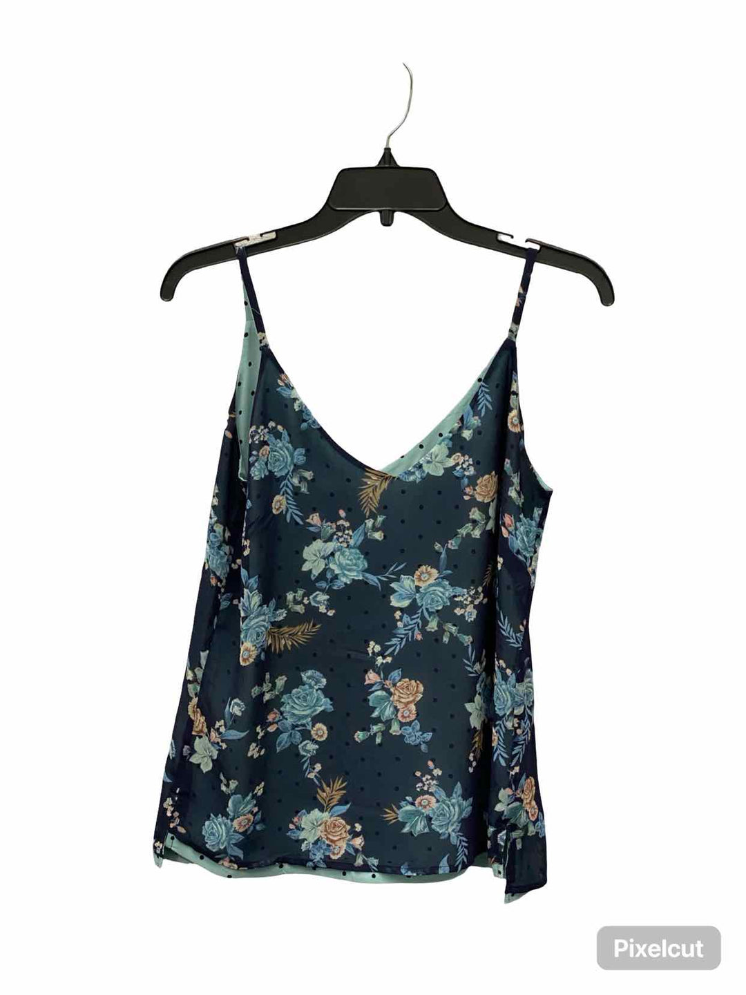 White House Black Market Size M Navy Floral Tank Top