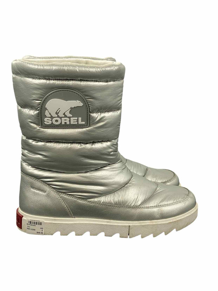 Sorel Shoe Size 10.5 Silver "Joan of Arctic Puffy 10" Boots(knee)
