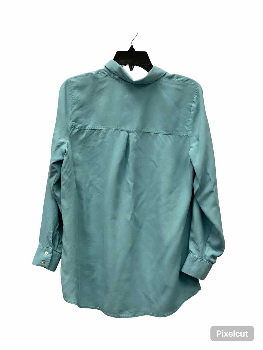 J Jill Size S Blue 100% silk Long Sleeve Shirts