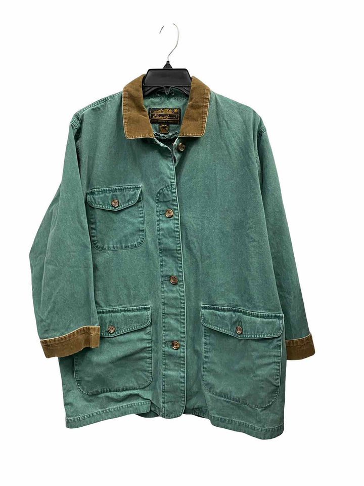 Eddie Bauer Size M Green Brown 100% cotton Jacket (Outdoor)