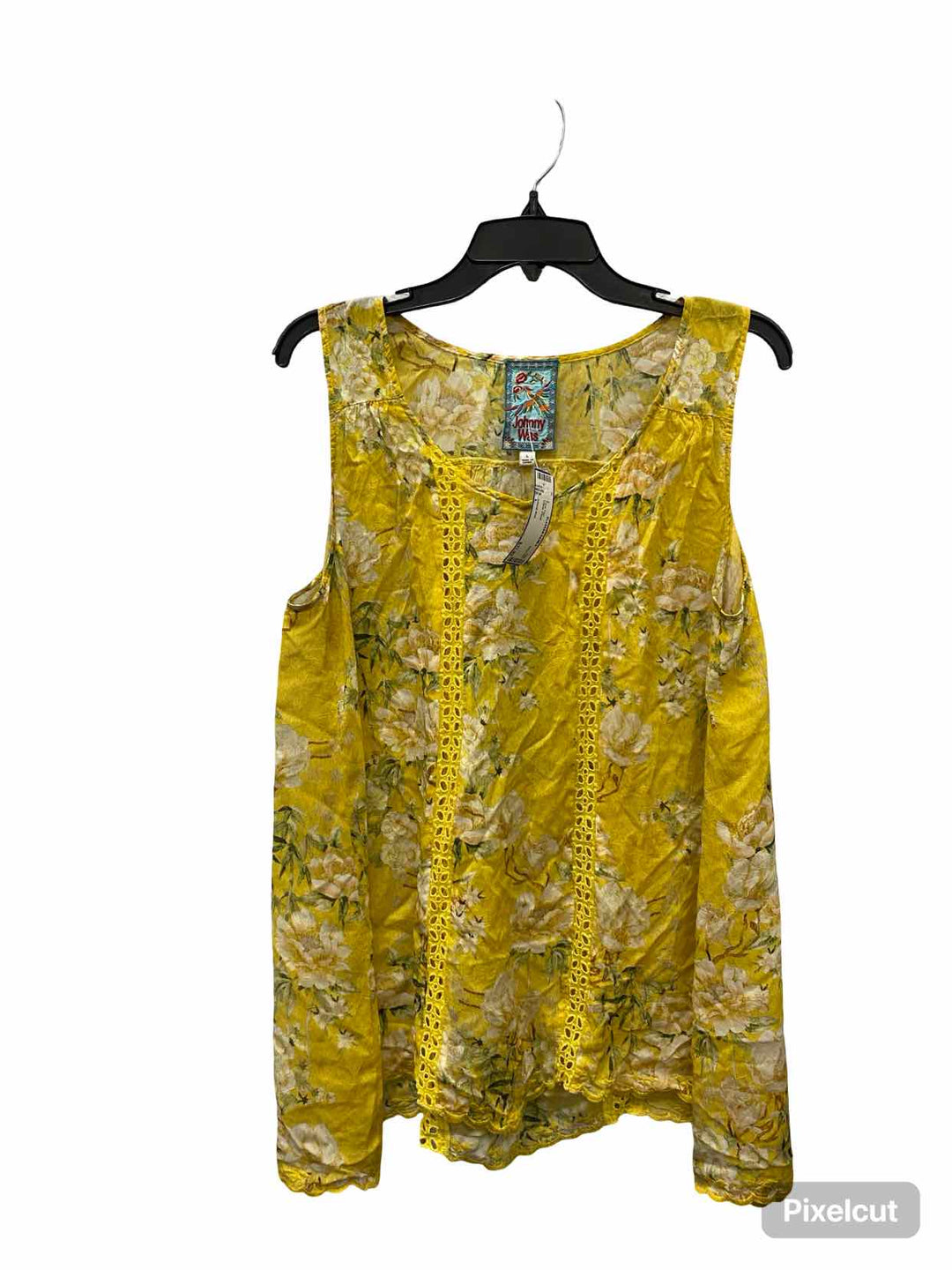 Johnny Was Size L Yellow Floral Tank Top