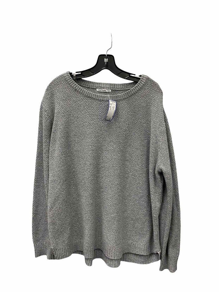 Pink Clover Size 3X Gray Sweater
