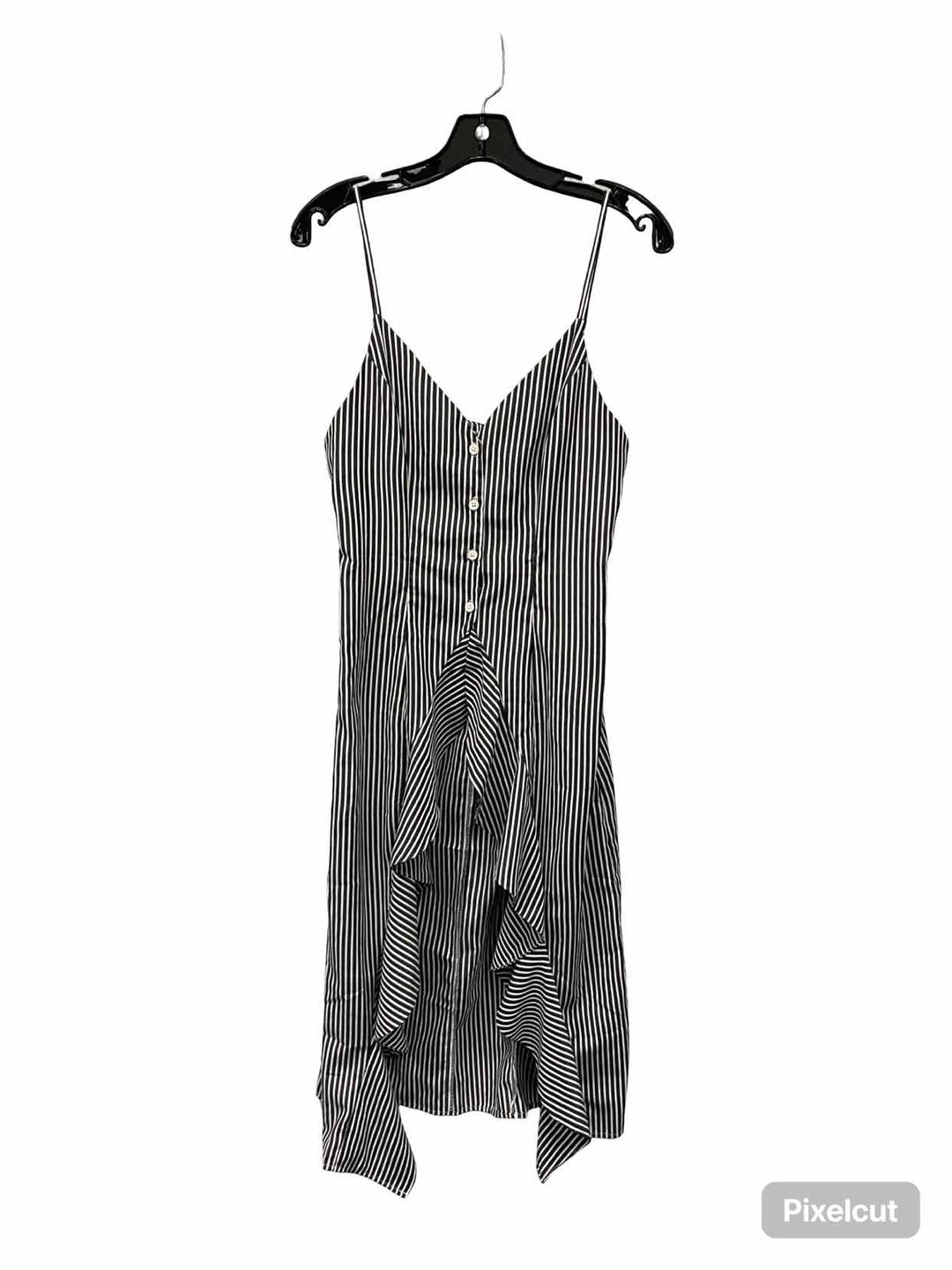 Essue Size M Grey White Striped Tank Top