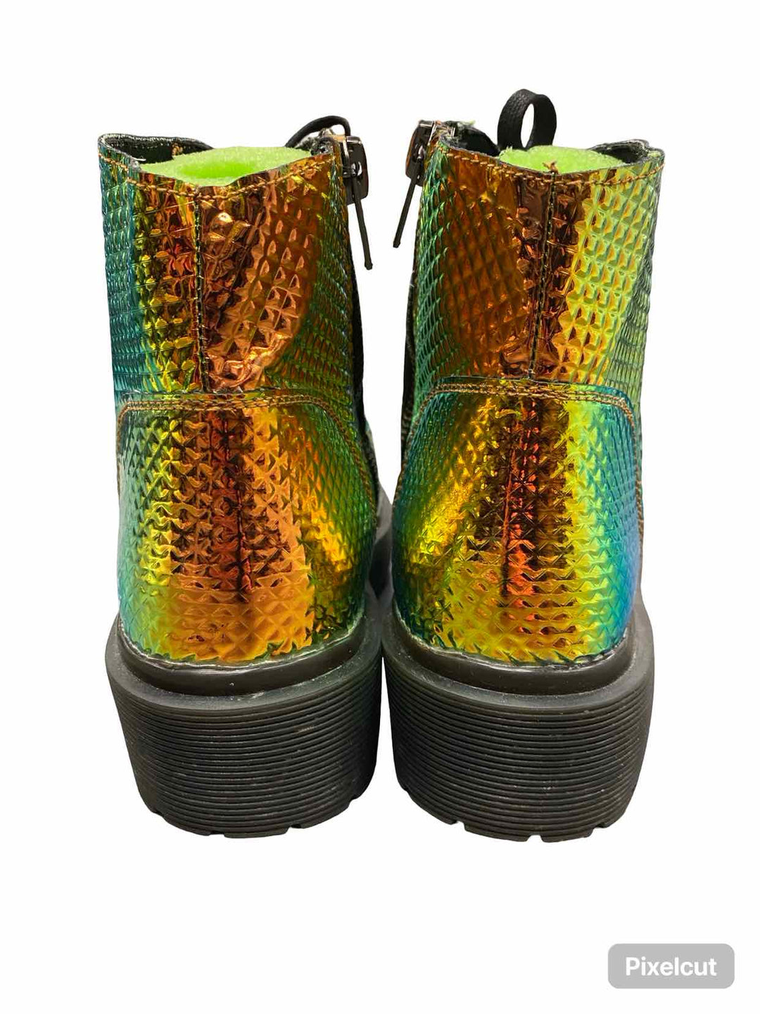 YRU Shoe Size 10 Holographic Combat Boots(Ankle)