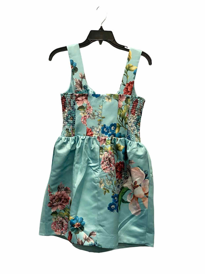 Maeve Size S Sky Blue Floral Pockets Dress